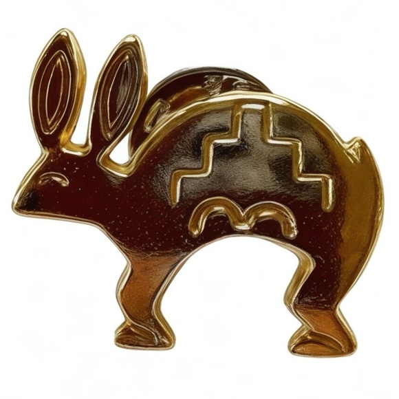 Vintage Jewelry - Navajo Southwest Gold Rabbit Pin